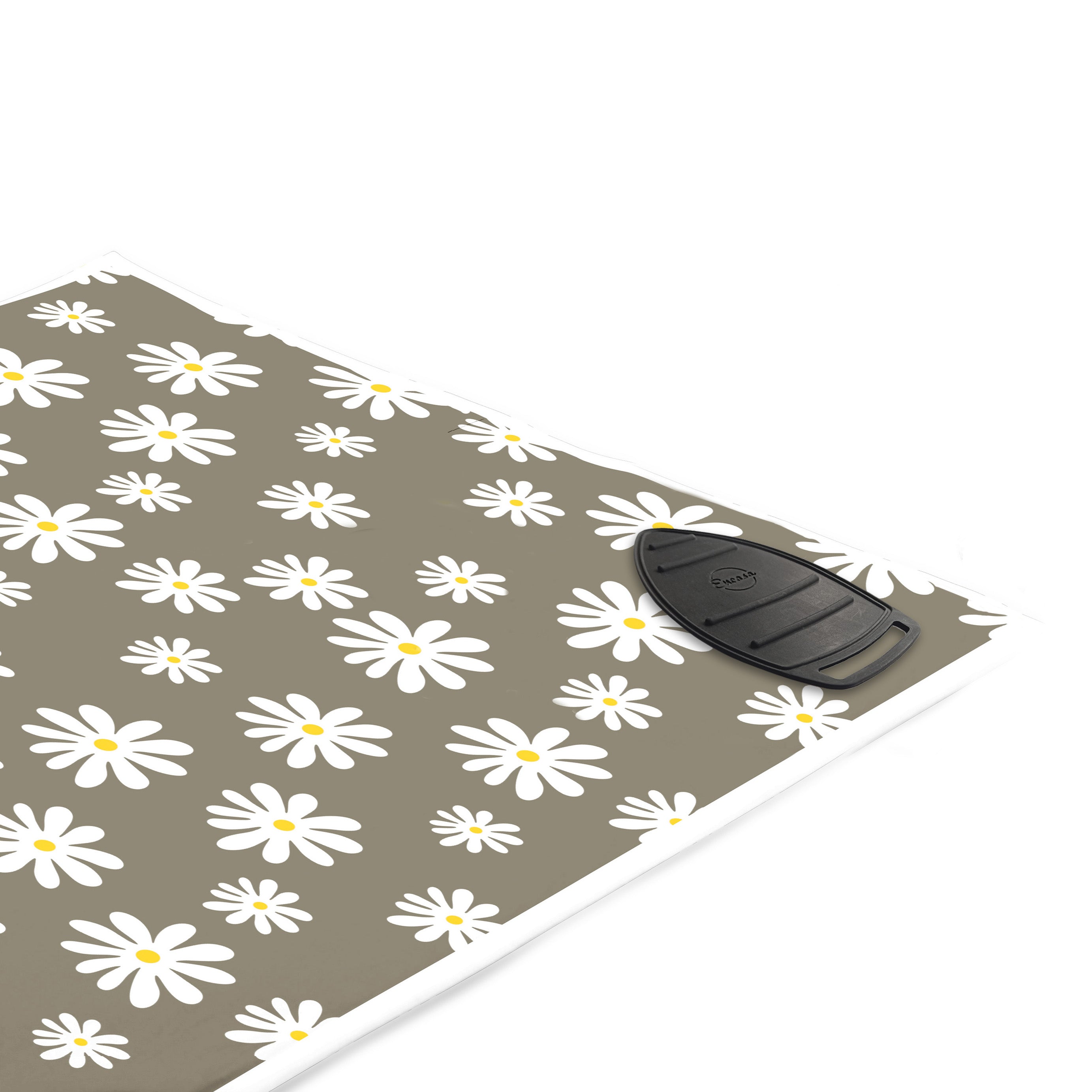 Cotton Daisy Grey Ironing Mat (Pack of 1)