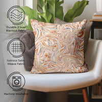 Blackout Polyester Marble Peach Cushion Cover (Pack of 2)