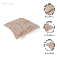 Blackout Polyester Marble Peach Cushion Cover (Pack of 2)