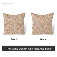 Blackout Polyester Marble Peach Cushion Cover (Pack of 2)