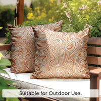 Blackout Polyester Marble Peach Cushion Cover (Pack of 2)