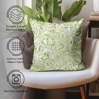 Blackout Polyester Marble Lime Cushion Cover (Pack of 2)