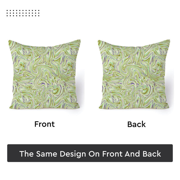 Blackout Polyester Marble Lime Cushion Cover (Pack of 2)