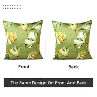 Blackout Polyester Gingko Green Cushion Cover (Pack of 2)