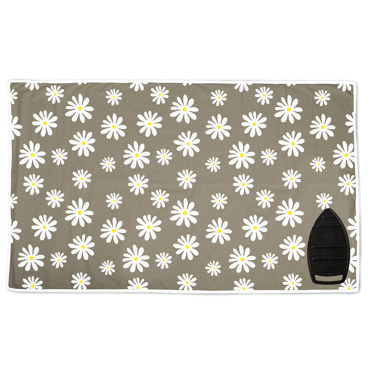 Cotton Daisy Grey Ironing Mat (Pack of 1)
