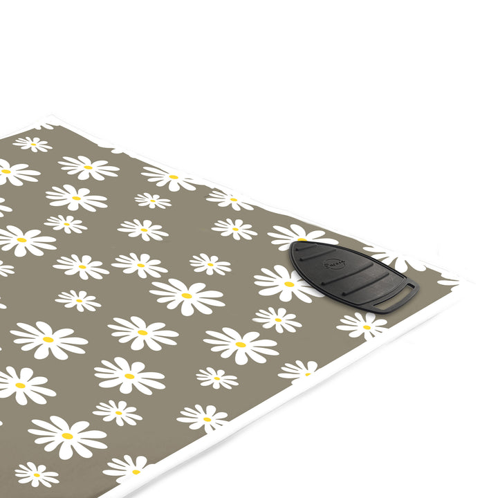 Cotton Daisy Grey Ironing Mat (Pack of 1)