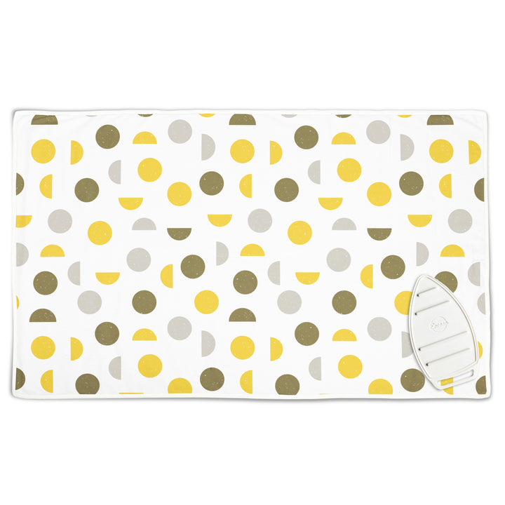 Cotton Yellow Moon Ironing Mat (Pack of 1)