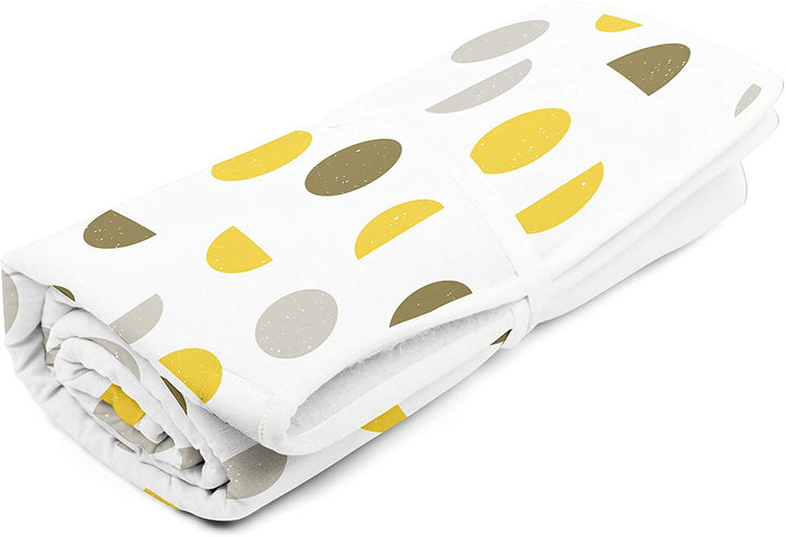 Cotton Yellow Moon Ironing Mat (Pack of 1)