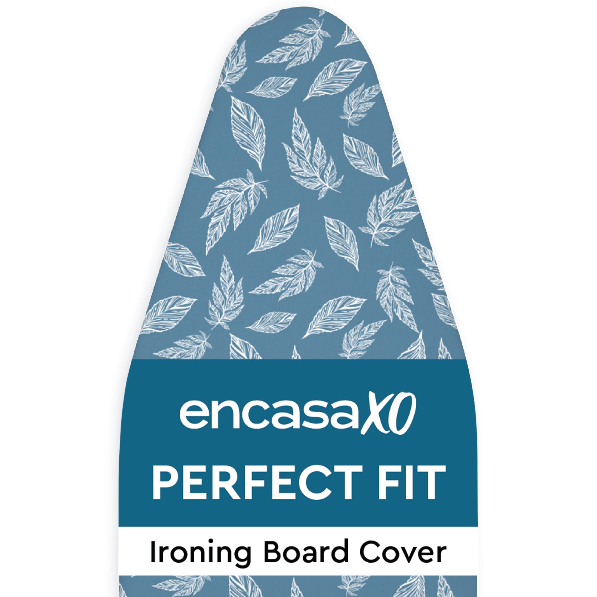 Cotton Big Leaves Blue Ironing Board Cover (Pack of 1)