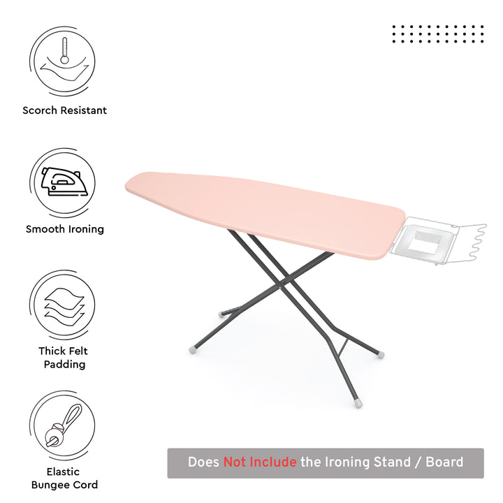 Canvas Powder Pink Ironing Board Cover (Pack of 1)
