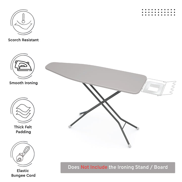 Canvas Light Grey Ironing Board Cover (Pack of 1)