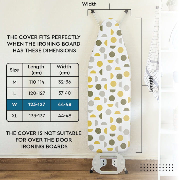 Cotton Daisy Grey Ironing Board Cover (Pack of 1)