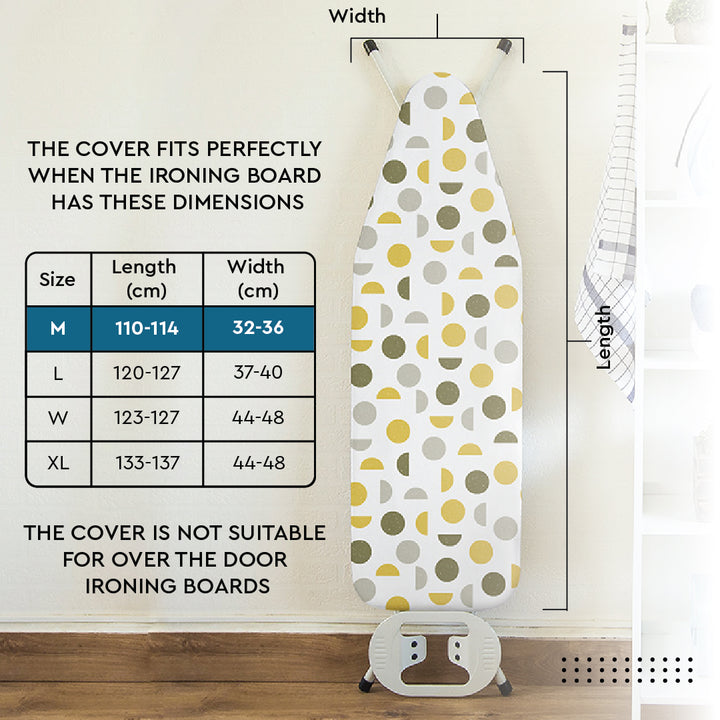 Cotton Green Leaflet Ironing Board Cover (Pack of 1)