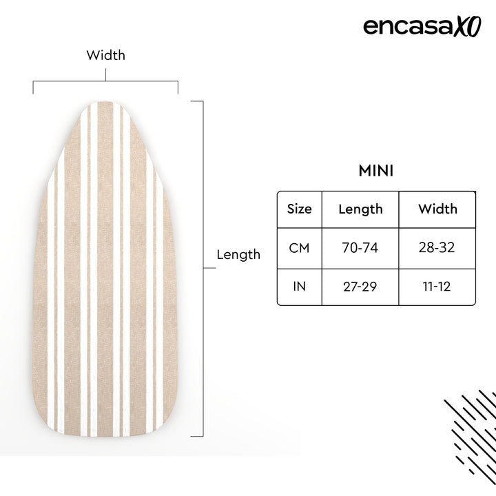 Cotton Franca Beige Stripes Ironing Board Cover (Pack of 1)