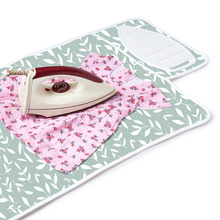 Cotton Green Leaflet Ironing Mat (Pack of 1)