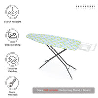 20s Cotton Twill Triangles Aqua Ironing Board Cover (Pack of 1)