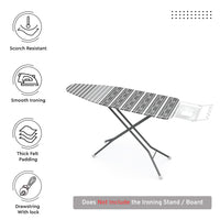 Cotton Grey Bunting Ironing Board Cover (Pack of 1)