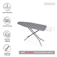 Cotton Grey Tiles Ironing Board Cover (Pack of 1)