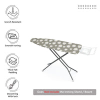 Cotton Daisy Grey Ironing Board Cover (Pack of 1)