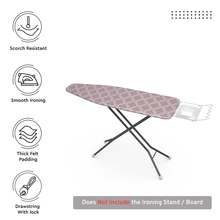 Cotton Mauve Tiles Ironing Board Cover (Pack of 1)