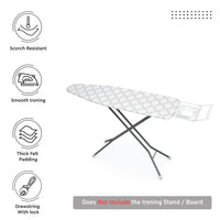 Cotton White Tiles Ironing Board Cover (Pack of 1)