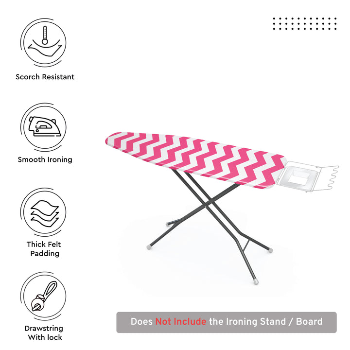 Cotton ZZ Magenta Ironing Board Cover (Pack of 1)