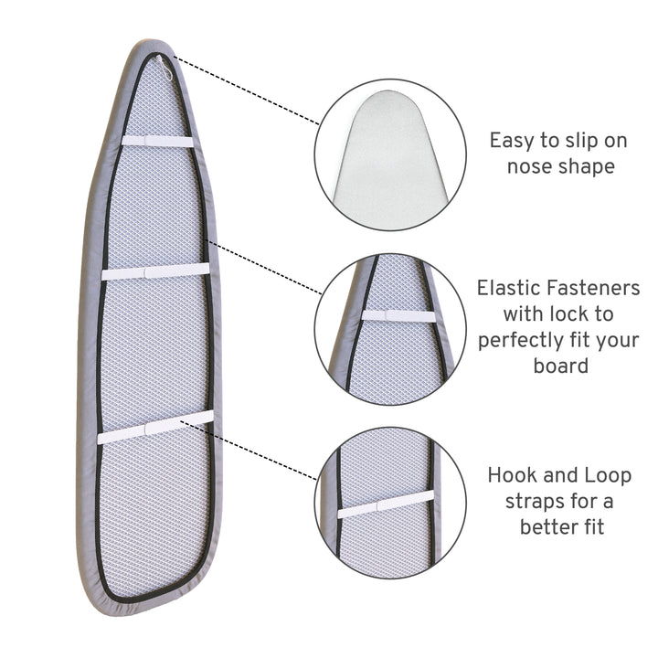 20s Sheeting - Silver Silver Jetstream Ironing Board Cover (Pack of 1)