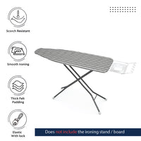 Cotton Roma Grey Stripes Ironing Board Cover (Pack of 1)