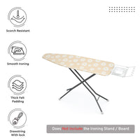 Cotton Daisy Beige Ironing Board Cover (Pack of 1)