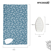 Cotton Big Leaves Blue Ironing Mat (Pack of 1)