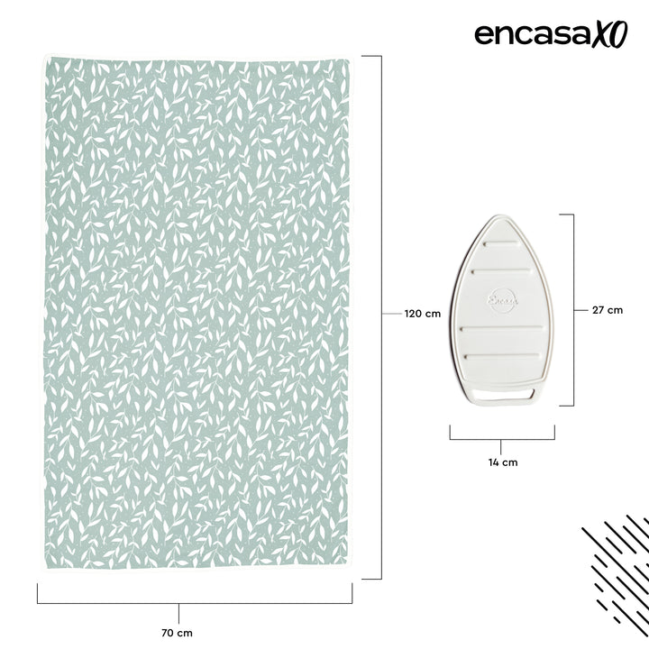 Cotton Green Leaflet Ironing Mat (Pack of 1)