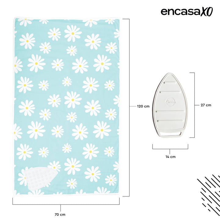 Cotton Daisy Blue Ironing Mat (Pack of 1)