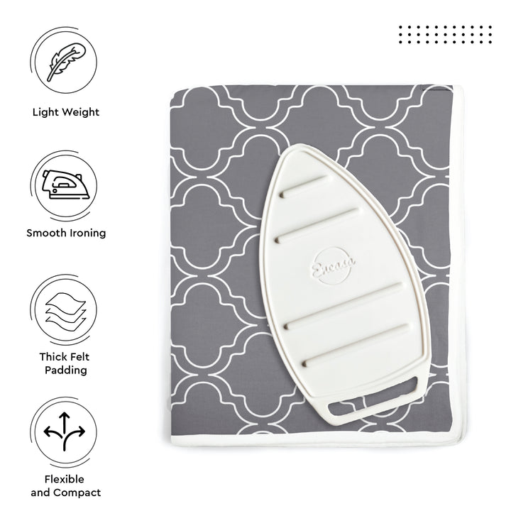 Cotton Grey Tiles Ironing Mat (Pack of 1)