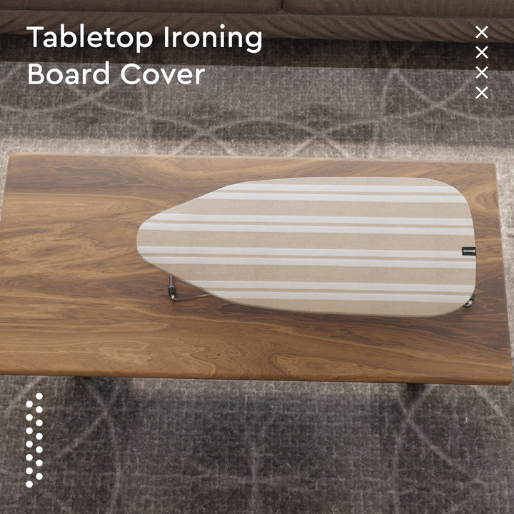 Cotton Franca Beige Stripes Ironing Board Cover (Pack of 1)