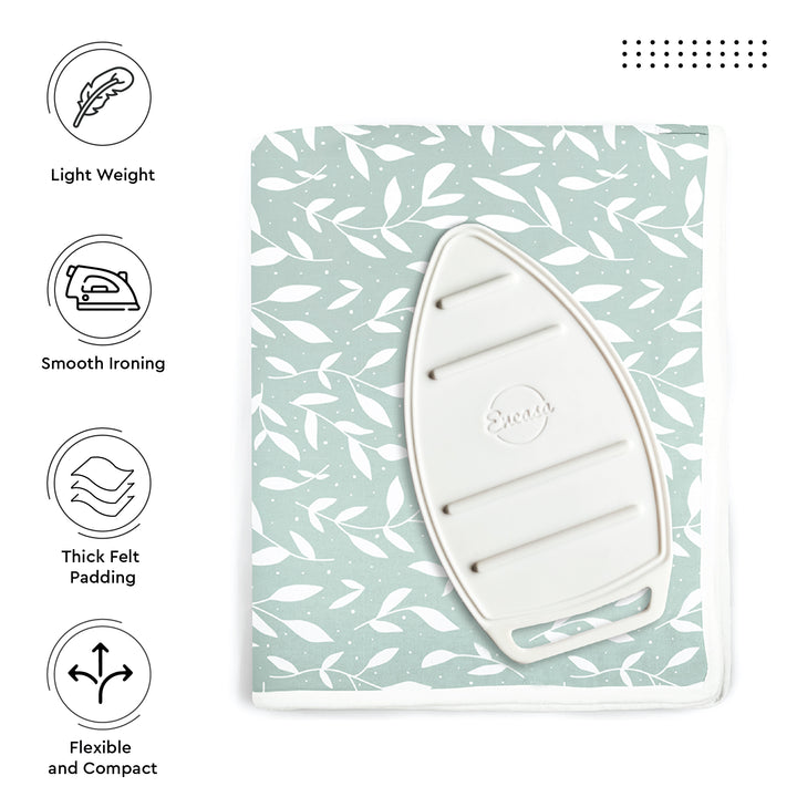 Cotton Green Leaflet Ironing Mat (Pack of 1)