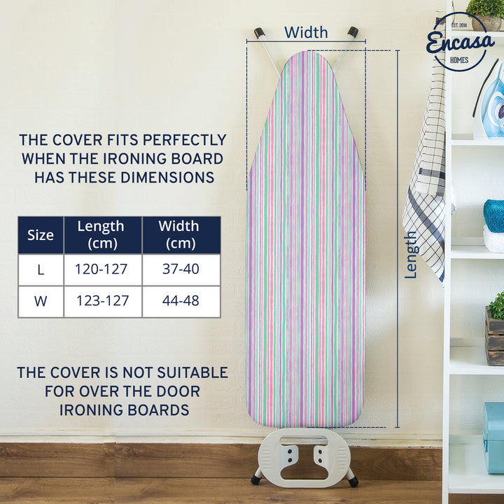 20s Cotton Twill Bright Stripes Ironing Board Cover (Pack of 1)