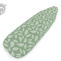Cotton Big Leaves Green Ironing Board Cover (Pack of 1)
