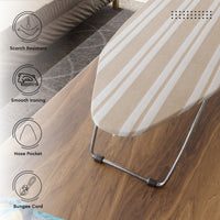Cotton Franca Beige Stripes Ironing Board Cover (Pack of 1)