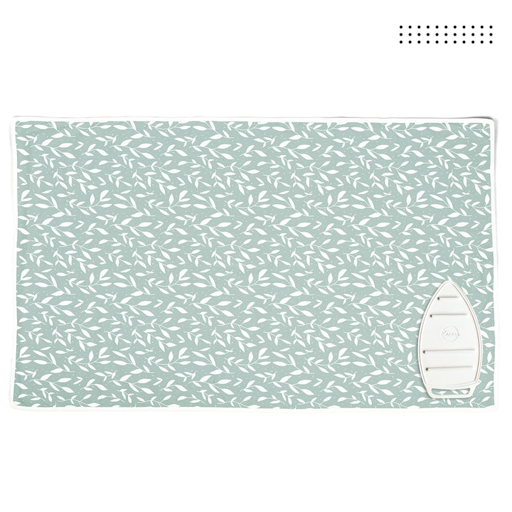 Cotton Green Leaflet Ironing Mat (Pack of 1)