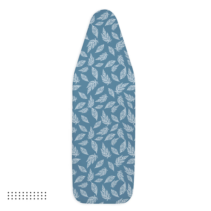 Cotton Big Leaves Blue Ironing Board Cover (Pack of 1)