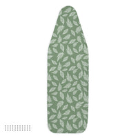 Cotton Big Leaves Green Ironing Board Cover (Pack of 1)